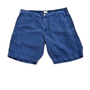 Faherty Chino Shorts Flat Front Casual Walking‎ Blue Mens Size 33